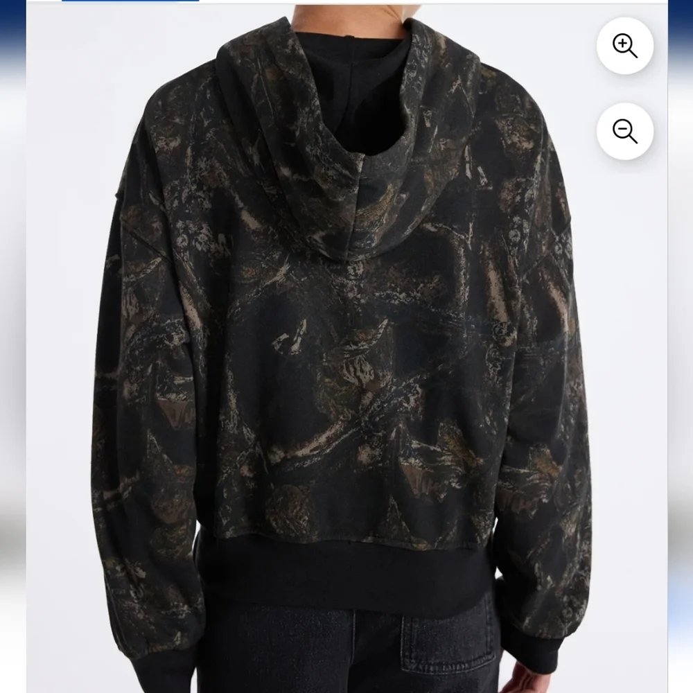 Kids Black & Brown Camouflage Zip Hoodie NWT S 6/7